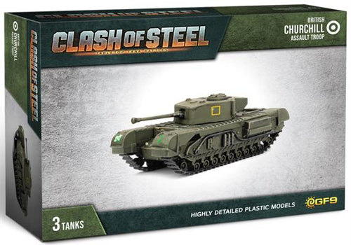 Clash of Steel: British - Churchill Assault Troop (x3 Plastic)