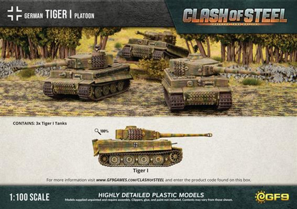 Clash of Steel: German - Tiger I Tank Platoon (x3 Plastic)