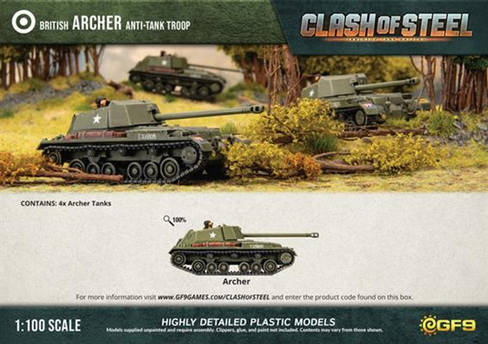 Clash of Steel: British - Archer Anti-Tank Troop (x4 Plastic)