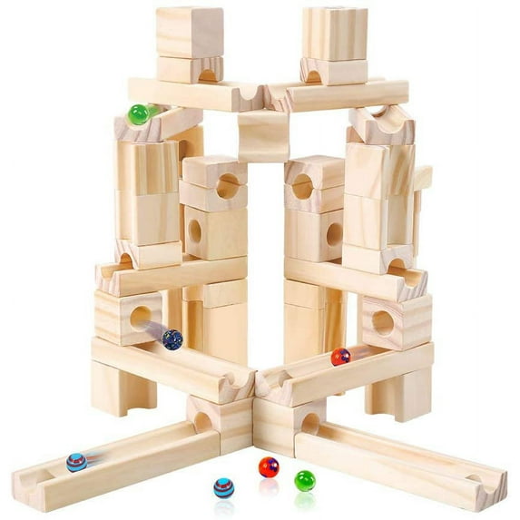 Timbers Wood: Block Marble Run Set 60 Piece