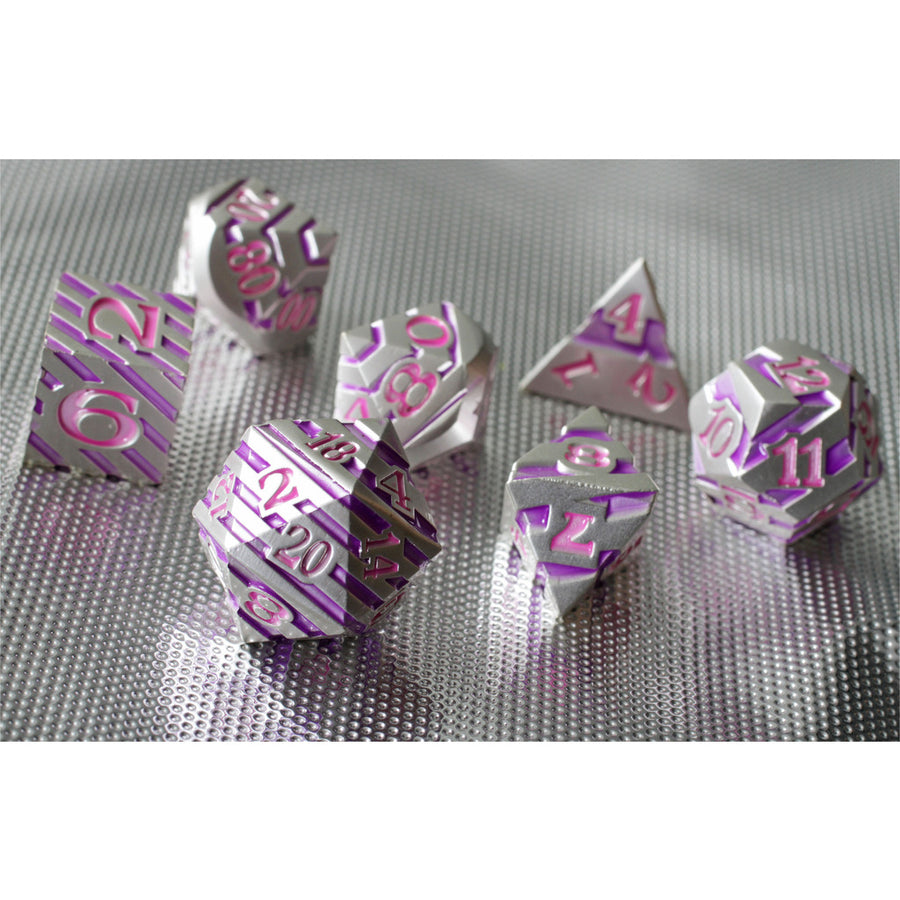 Dice Forged: Poly 7 set Metal Banded