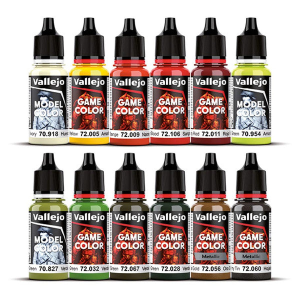 Paint Vallejo: Game Color Set Squidmar Miniatures - Fantasy Paint Set (12 Colors) 18 ml
