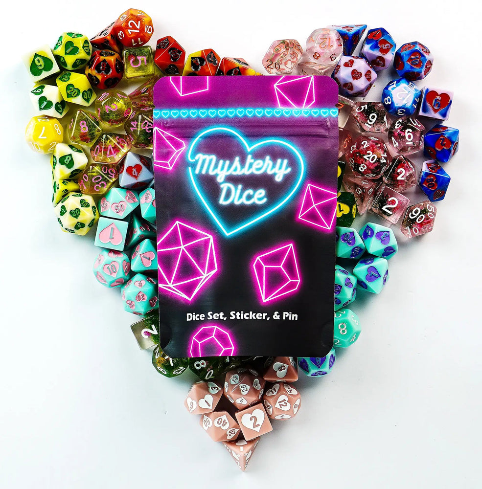 Dice 1985 Games: Premium Mystery Dice (1 Set Of Dice, 1 Pin, A Sticker)