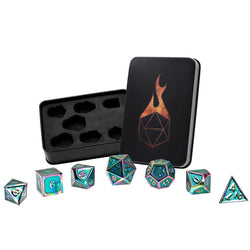 Dice Forged: Poly 7 set Metal Banded