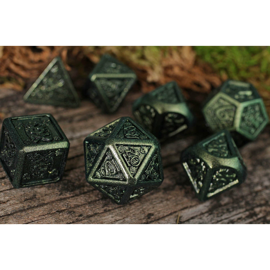 Dice Forged: Poly 7 set Metal Banded
