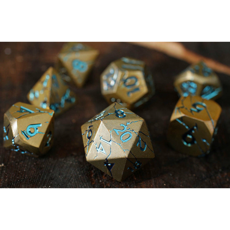 Dice Forged: Poly 7 set Metal Cracked
