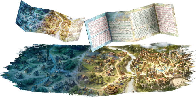 Worlds at a Glance RPG: Towns & Villages DM Screen