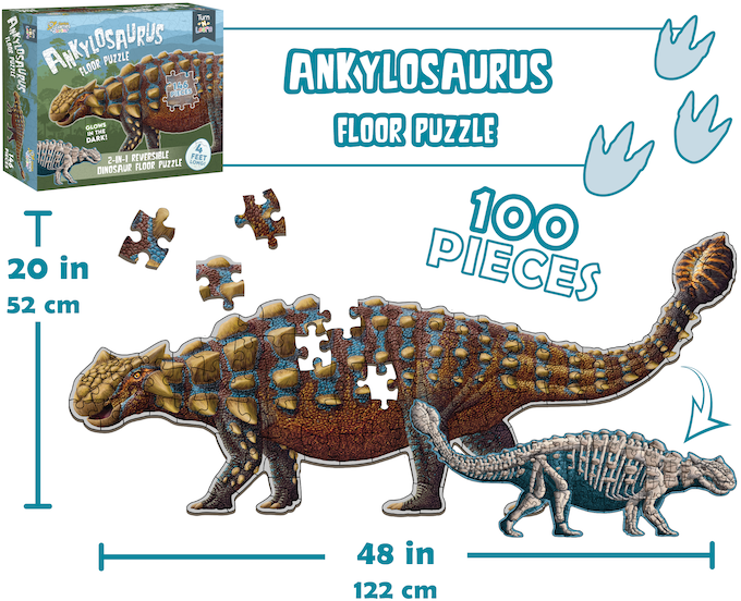 Puzzle Genius:   100 piece Ankylosaurus