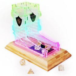 Dice Tower Enhance: Tabletop LED Dice Tower & 7-set Clear