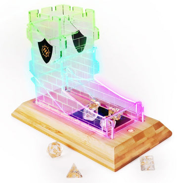 Dice Tower Enhance: Tabletop LED Dice Tower & 7-set Clear