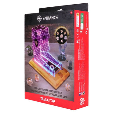 Dice Tower Enhance: Tabletop LED Dice Tower & 7-set Clear