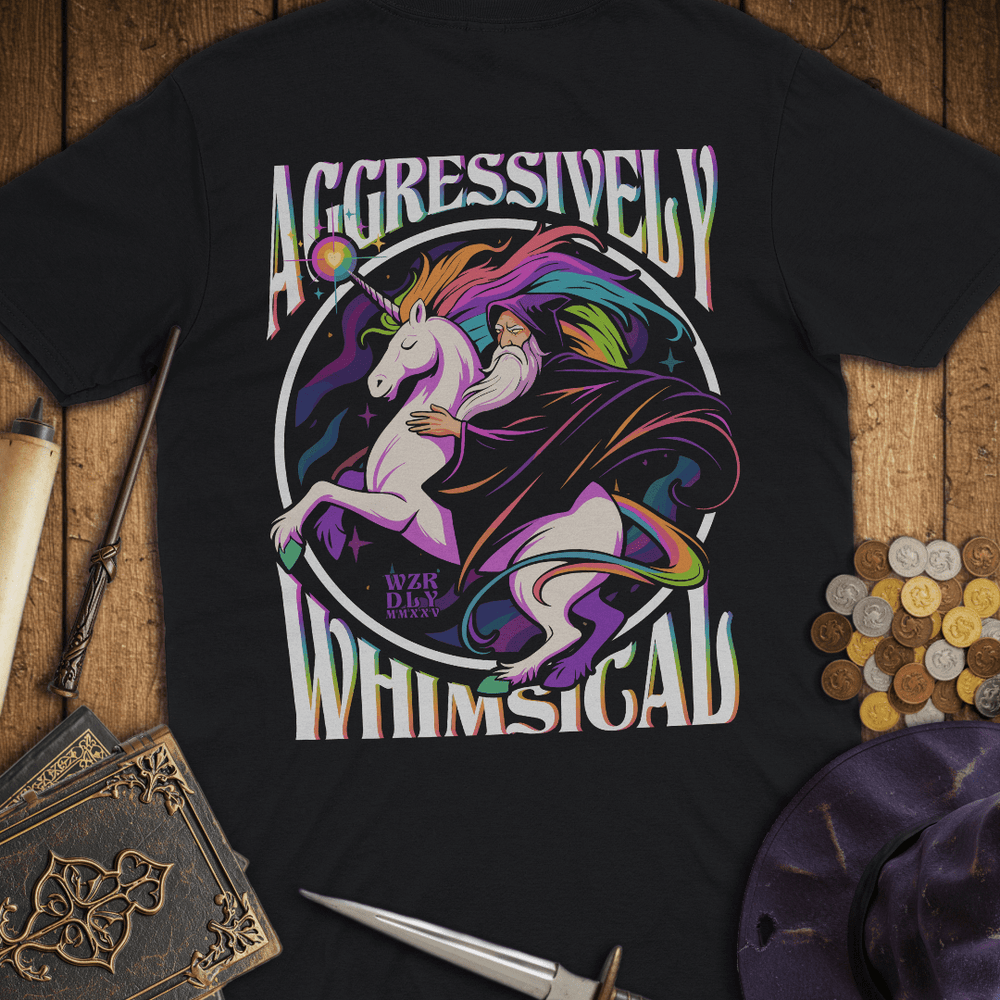 T-Shirt Wizardly: Aggressively Whimsical Cosmic Wizard & Unicorn Premium