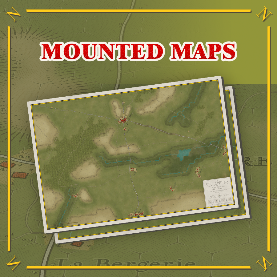 Battles Of Napoleon Volume II: Quatre Bras 1815 / Wartenburg 1813 Mounted Map