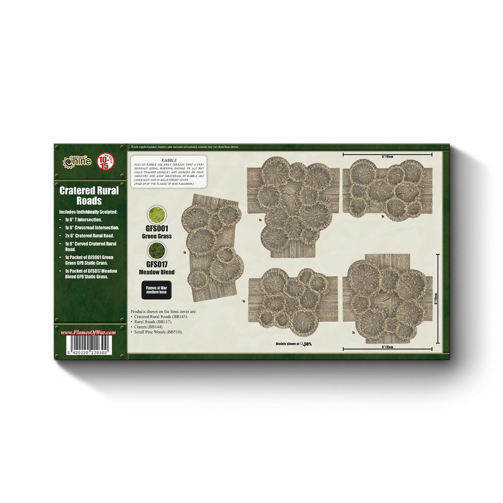 Terrain GF9 Battlefield in a Box: Travel Cratered Rural Roads (x6) - Limited Edition
