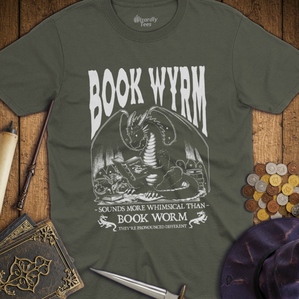 T-Shirt Wizardly: Book Wyrm Dragon