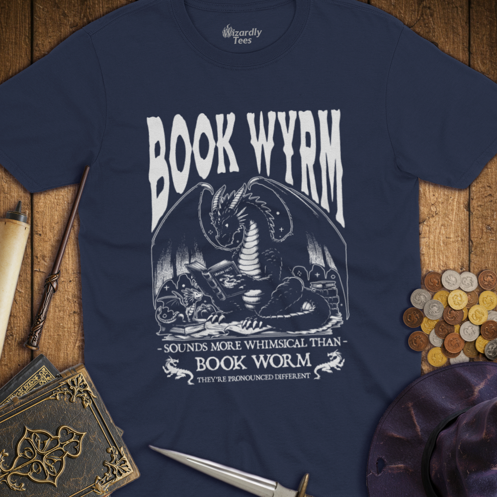 T-Shirt Wizardly: Book Wyrm Dragon