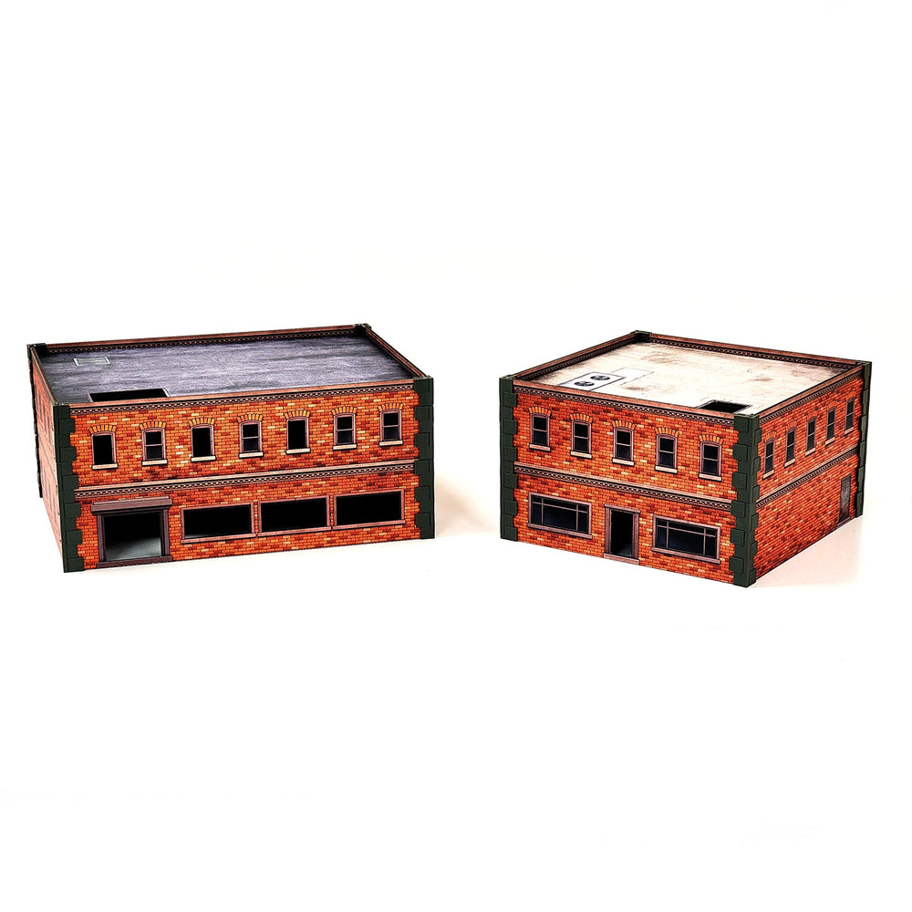 Terrain Monster Scenery: Metropolis - Medium Square and Large Rectangle Brick Buildings
