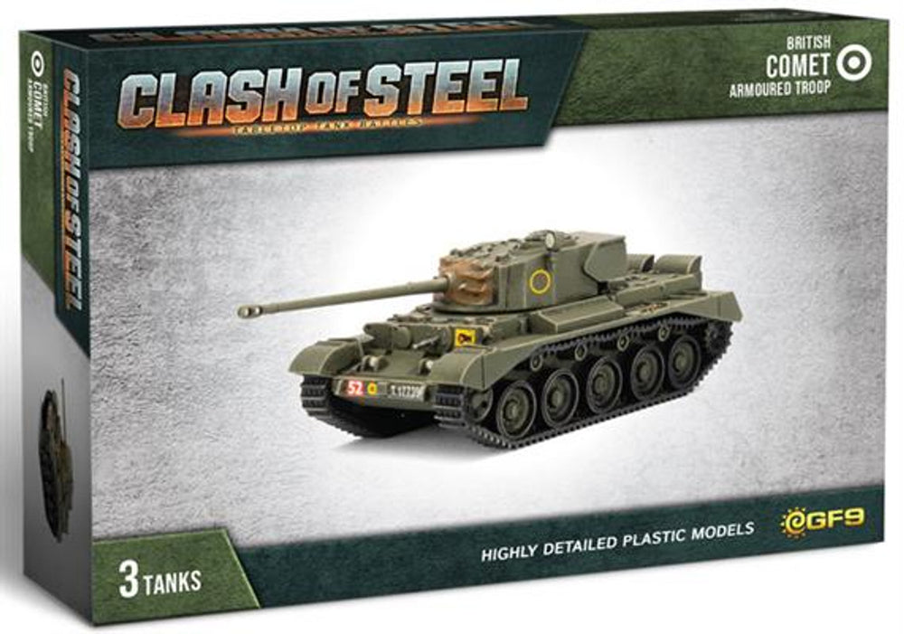 Clash of Steel: British - Comet Armoured Troop (x3 Plastic)