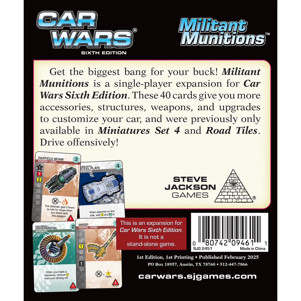 Car Wars: Cards - Militant Munitions