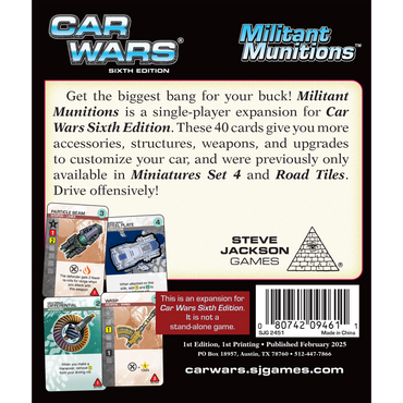 Car Wars: Cards - Militant Munitions