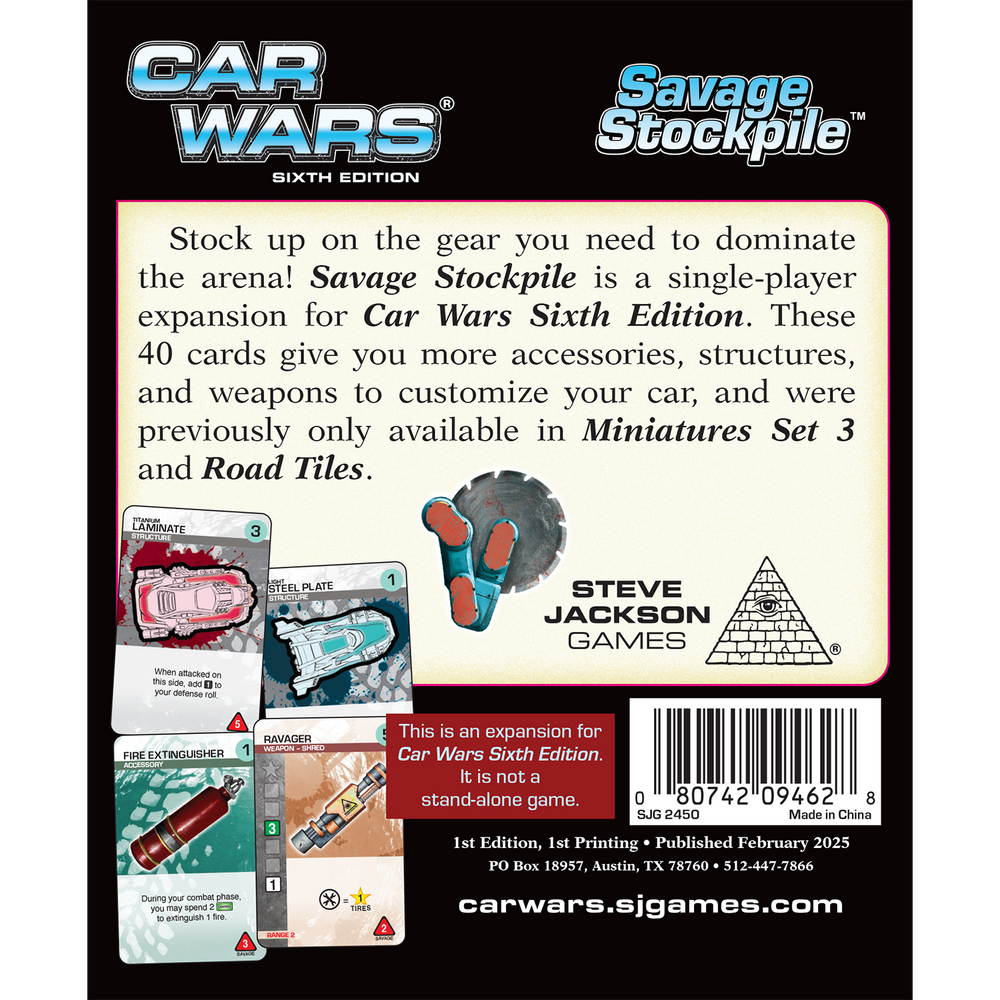 Car Wars: Cards - Savage Stockpile