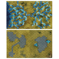 BattleTech BattleMat: Savannah: River Delta/City Ruins