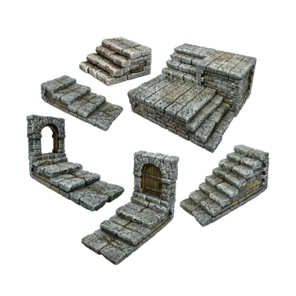 Mini Terrain Crooked Dungeon Builder: Stairs Set