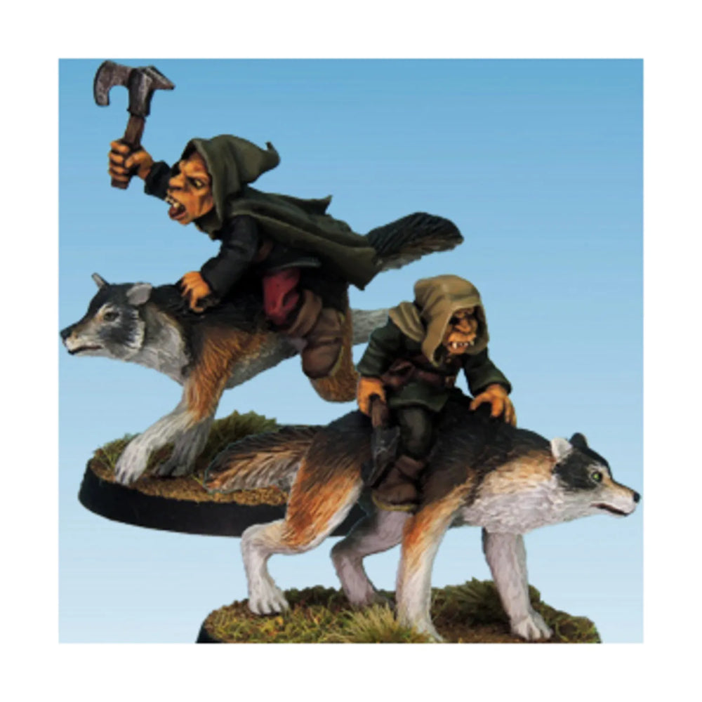 Mini Crooked Fantasy: Goblin Wolf Rider Axes (2)