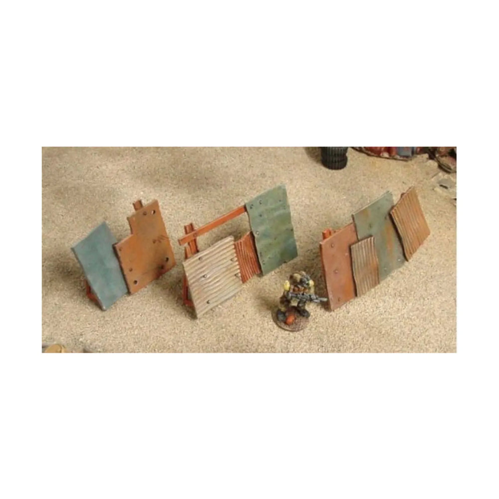 Mini Terrain Crooked: Sheet Metal Barricades (3)