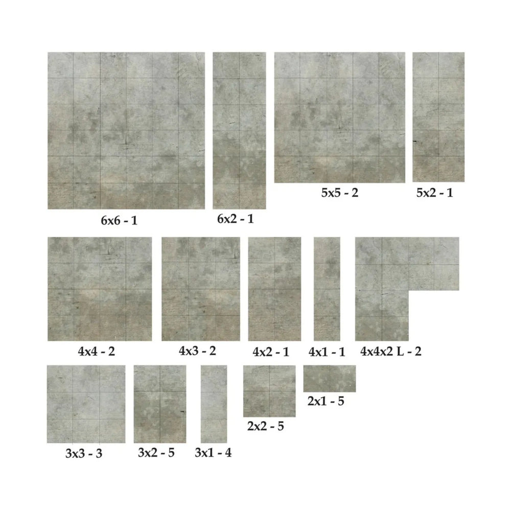 Mini Terrain Crooked: Concrete Grey Floor Tiles