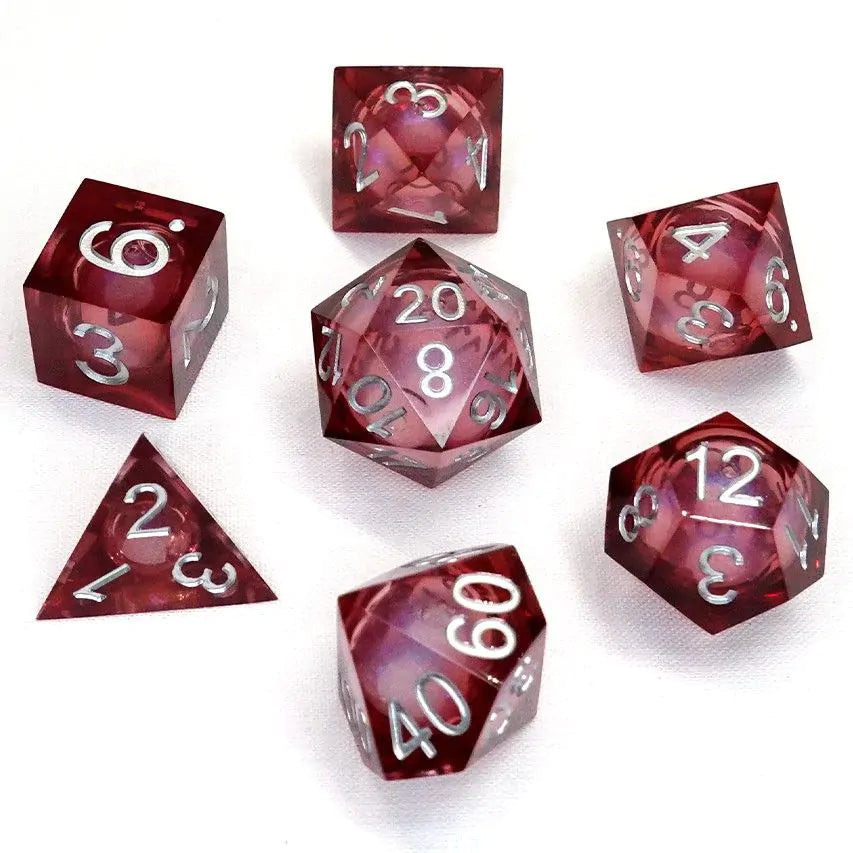 Dice Chronicle: Poly 7 Set Cube Liquid Core Molten