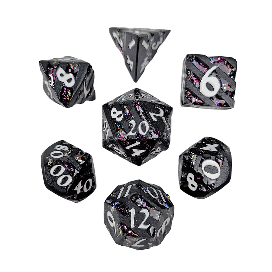 Dice Forged: Poly 7 set Metal Banded