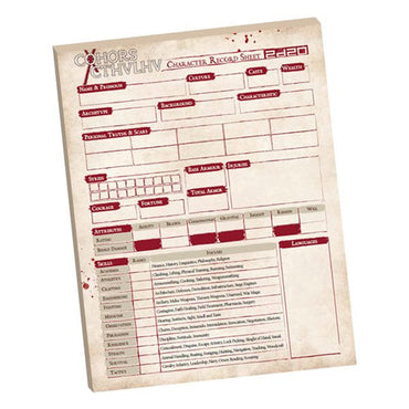 Cohors Cthulhu: Character Sheet Pad