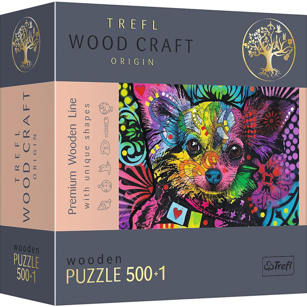 Puzzle Trefl: Woodcraft 500 piece+1 Festive Dog