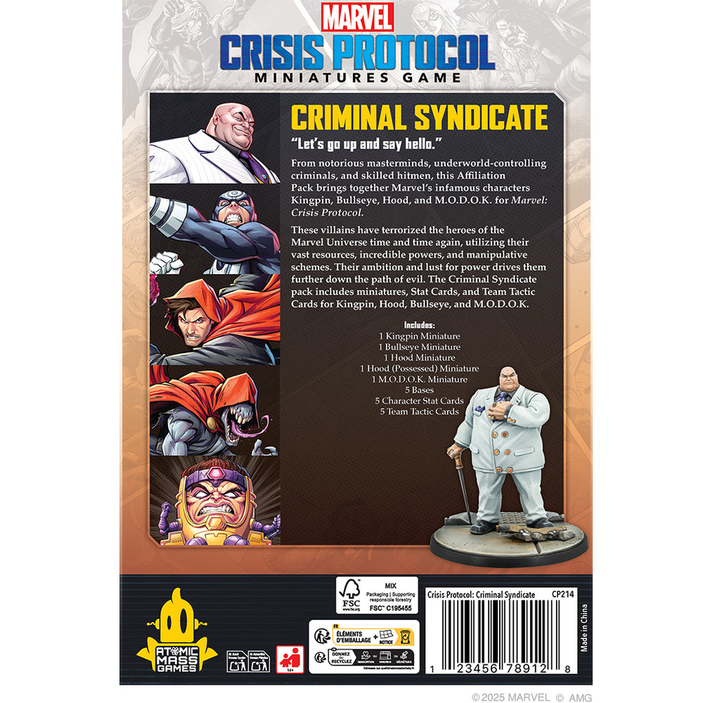 Marvel Crisis Protocol: Villain - Criminal Syndicate Affiliation Pack