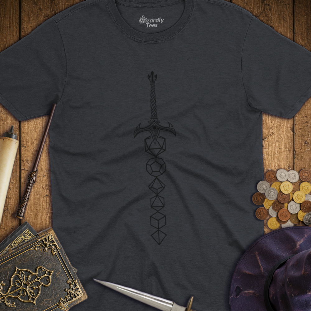 T-Shirt Wizardly: Dice Sword Black