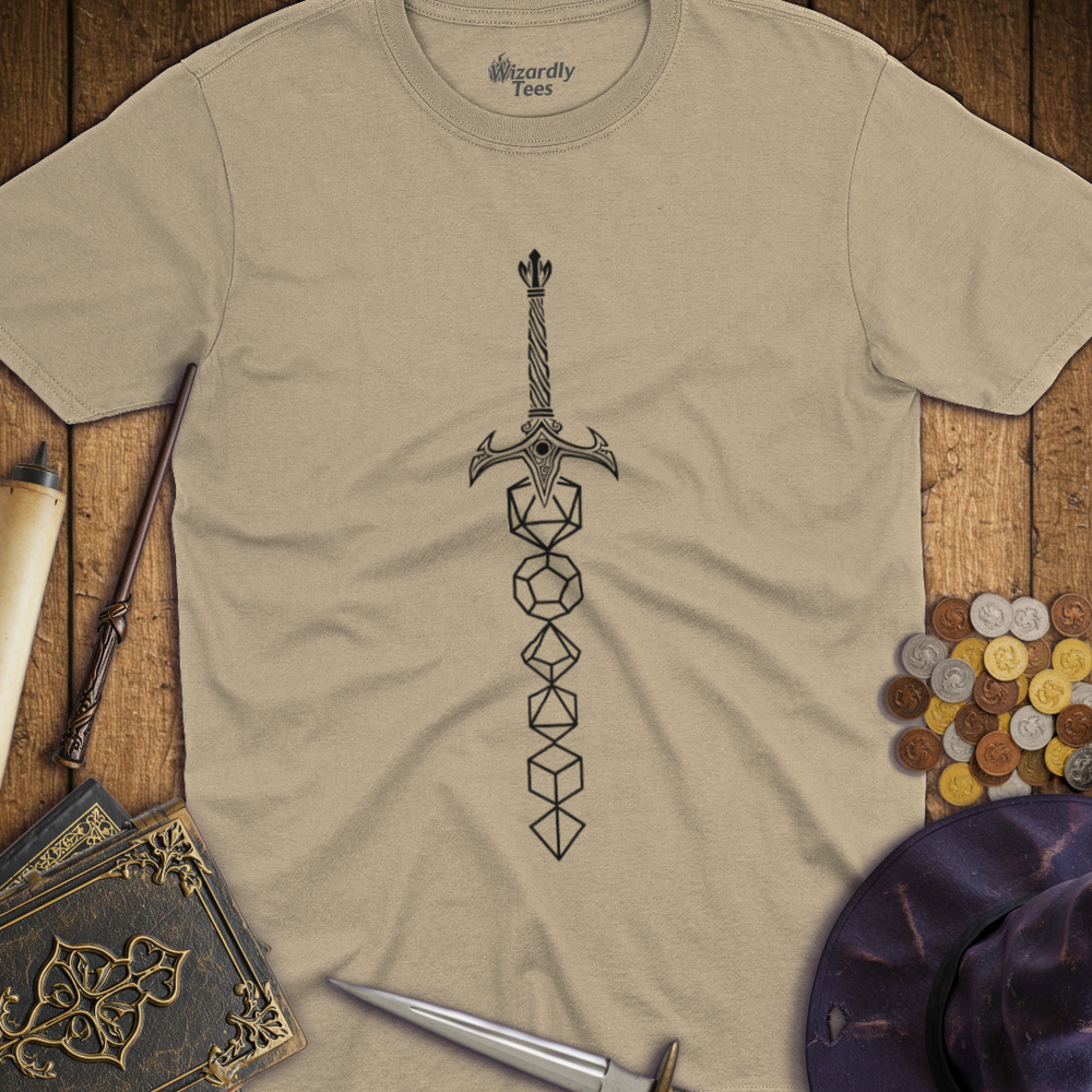 T-Shirt Wizardly: Dice Sword Black