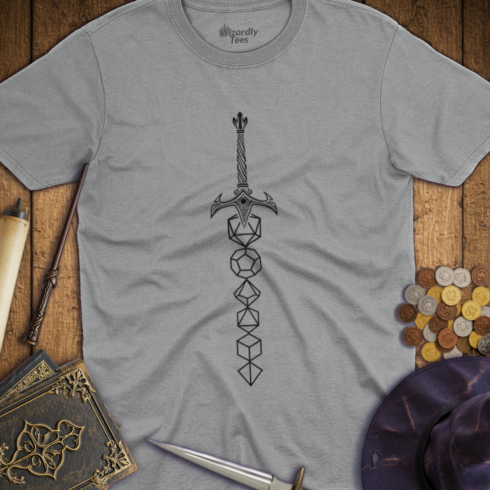 T-Shirt Wizardly: Dice Sword Black