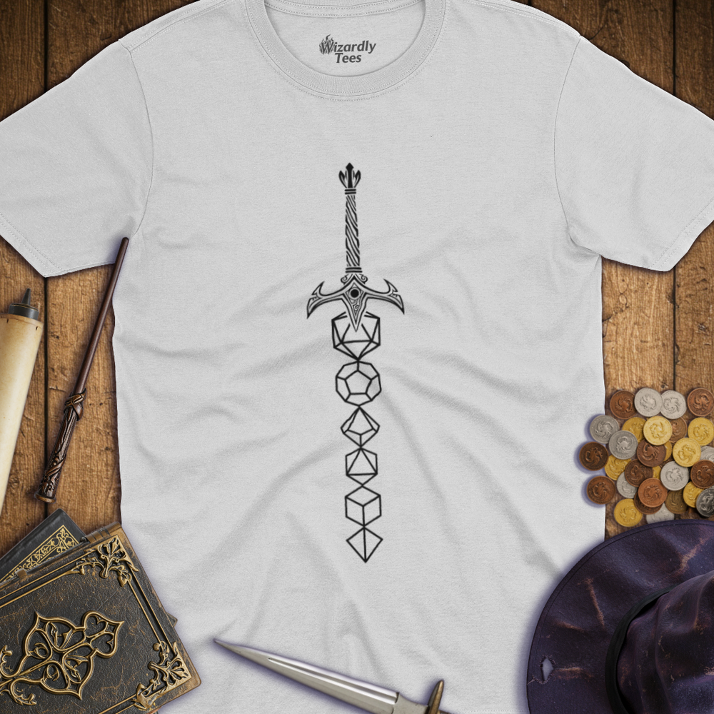 T-Shirt Wizardly: Dice Sword Black