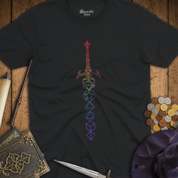 T-Shirt Wizardly: Dice Sword Rainbow