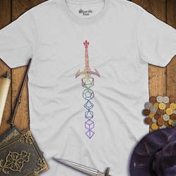 T-Shirt Wizardly: Dice Sword Rainbow