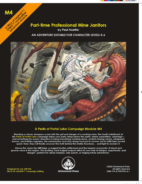 OSR Mice Of Legend: Perils Of Portal Lake - Module M4: Part Time Professional Mine Janitors