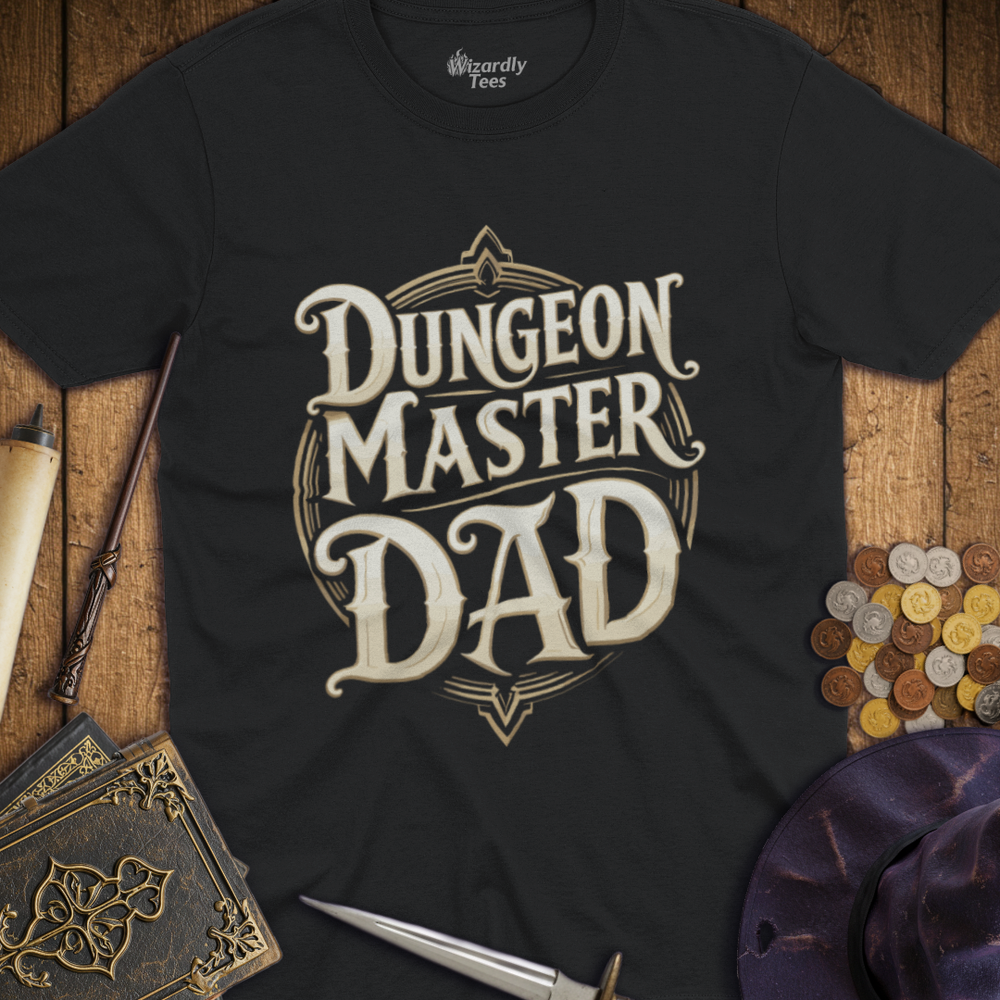 T-Shirt Wizardly: Dungeon Master Dad Badge