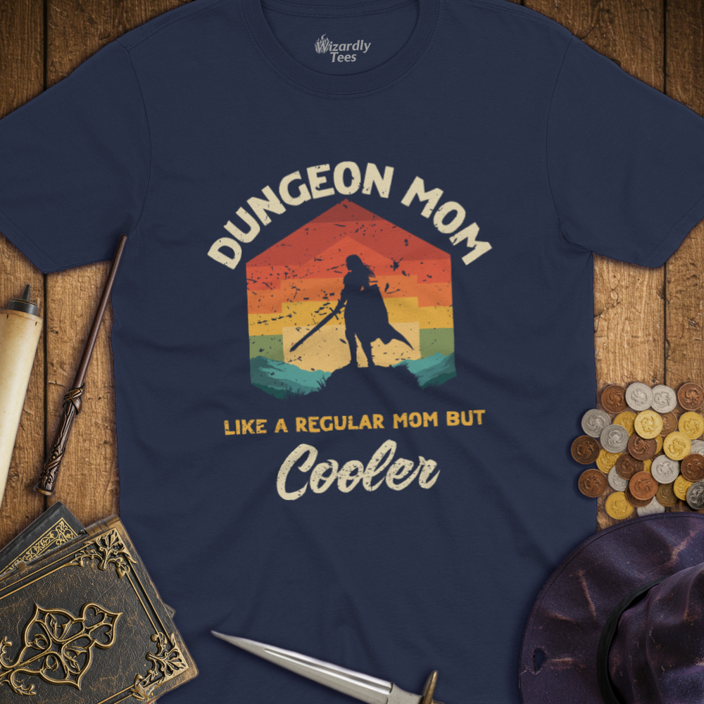 T-Shirt Wizardly: Dungeon Mom Like a Regular Mom But Cooler Retro