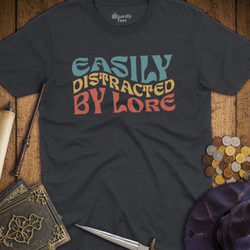 T-Shirt Wizardly: Easily Distracted by Lore Retro