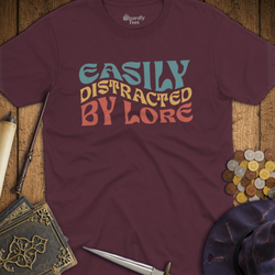 T-Shirt Wizardly: Easily Distracted by Lore Retro