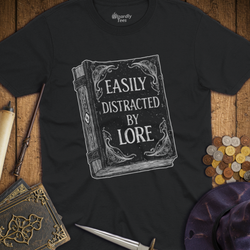 T-Shirt Wizardly: Easily Distracted by Lore Book