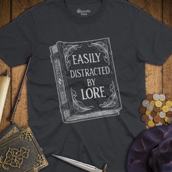 T-Shirt Wizardly: Easily Distracted by Lore Book