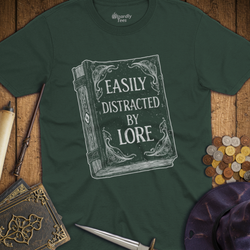 T-Shirt Wizardly: Easily Distracted by Lore Book