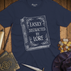 T-Shirt Wizardly: Easily Distracted by Lore Book